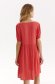 Red dress thin fabric short cut loose fit with puffed sleeves short sleeves 3 - StarShinerS.com