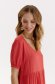 Red dress thin fabric short cut loose fit with puffed sleeves short sleeves 4 - StarShinerS.com