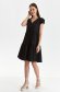 Black dress thin fabric short cut loose fit short sleeves with puffed sleeves 2 - StarShinerS.com