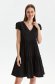 Black dress thin fabric short cut loose fit short sleeves with puffed sleeves 3 - StarShinerS.com