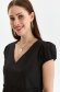 Black dress thin fabric short cut loose fit short sleeves with puffed sleeves 5 - StarShinerS.com