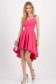 Rochie din stofa roz scurta asimetrica in clos cu flori in relief - StarShinerS 5 - StarShinerS.ro