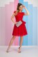 - StarShinerS red dress from tulle short cut cloche v back neckline 5 - StarShinerS.com