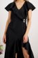 - StarShinerS black dress elastic cloth asymmetrical with ruffle details with v-neckline 6 - StarShinerS.com