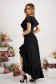 Rochie din stofa elastica neagra asimetrica cu volanase si decolteu in v - StarShinerS 4 - StarShinerS.ro