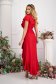 - StarShinerS red dress elastic cloth asymmetrical with ruffle details with v-neckline 4 - StarShinerS.com