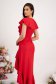 - StarShinerS red dress elastic cloth asymmetrical with ruffle details with v-neckline 3 - StarShinerS.com