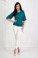 Green women`s blouse from satin loose fit with cuffs with decorative buttons - StarShinerS 5 - StarShinerS.com