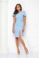 Blue pencil-type dress made of slightly elastic fabric with a slit on the leg - StarShinerS 4 - StarShinerS.com