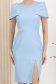 Rochie din stofa usor elastica albastra tip creion crapata pe picior - StarShinerS 4 - StarShinerS.ro