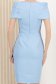 Rochie din stofa usor elastica albastra tip creion crapata pe picior - StarShinerS 5 - StarShinerS.ro