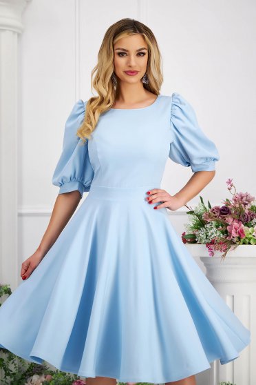 Plus Size Dresses, Aqua dress midi cloche elastic cloth v back neckline - StarShinerS - StarShinerS.com