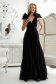 Black dress long cloche organza shoulder detail 3 - StarShinerS.com