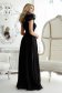 Black dress long cloche organza shoulder detail 2 - StarShinerS.com