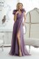 Purple dress long cloche organza shoulder detail 3 - StarShinerS.com