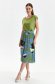 Green skirt midi cloche with elastic waist pleated from veil fabric 1 - StarShinerS.com