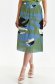 Green skirt midi cloche with elastic waist pleated from veil fabric 2 - StarShinerS.com