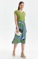Green skirt midi cloche with elastic waist pleated from veil fabric 4 - StarShinerS.com