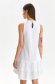 White dress cotton short cut loose fit with ruffles at the buttom of the dress 2 - StarShinerS.com