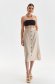 Beige skirt thin fabric cloche lateral pockets with decorative buttons 1 - StarShinerS.com