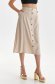 Beige skirt thin fabric cloche lateral pockets with decorative buttons 2 - StarShinerS.com