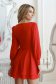 Red Veil Short Skater Dress with Puffy Sleeves - Artista 3 - StarShinerS.com