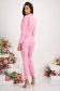 Pink Elastic Fabric Suit with Contrasting Lapels - StarShinerS 5 - StarShinerS.com