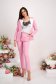 Pink Elastic Fabric Suit with Contrasting Lapels - StarShinerS 6 - StarShinerS.com