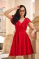 - StarShinerS red dress elastic cloth short cut cloche frilly trim around cleavage line 3 - StarShinerS.com