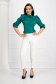 - StarShinerS green women`s blouse from satin loose fit with puffed sleeves 4 - StarShinerS.com