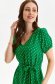 Green dress thin fabric short cut loose fit accessorized with tied waistband with puffed sleeves 4 - StarShinerS.com