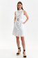 White dress short cut cotton straight accessorized with belt 2 - StarShinerS.com