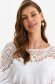 Bluza dama din material subtire alba cu croi larg si aplicatii de dantela tricotata - Top Secret 5 - StarShinerS.ro