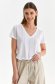 White t-shirt thin fabric loose fit with v-neckline 1 - StarShinerS.com