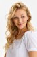 Tricou din material subtire reiat alb mulat cu umeri bufanti - Top Secret 1 - StarShinerS.ro