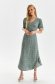 Green dress thin fabric cloche with puffed sleeves short sleeves 1 - StarShinerS.com