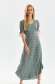 Green dress thin fabric cloche with puffed sleeves short sleeves 2 - StarShinerS.com