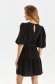 Black dress short cut cloche with elastic waist thin fabric with puffed sleeves 2 - StarShinerS.com