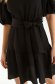 Black dress short cut cloche with elastic waist thin fabric with puffed sleeves 5 - StarShinerS.com