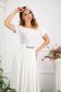 Rochie din georgette ivoire midi in clos cu elastic in talie cu pietre strass pe cordon - StarShinerS 2 - StarShinerS.ro