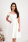 Ivory Elastic Fabric Midi Dress in A-line with Bare Shoulders and Frontal Embroidery - StarShinerS 1 - StarShinerS.com