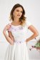 White midi dress made of slightly elastic fabric with digital floral print - StarShinerS 2 - StarShinerS.com
