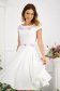 White midi dress made of slightly elastic fabric with digital floral print - StarShinerS 1 - StarShinerS.com