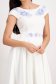Rochie din stofa usor elastica alba midi in clos cu imprimeu floral digital - StarShinerS 6 - StarShinerS.ro