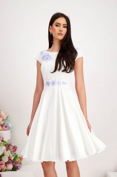 - StarShinerS lightblue dress cloth midi cloche with floral print