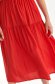 Red dress midi cloche with elastic waist thin fabric with puffed sleeves 6 - StarShinerS.com