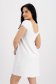 Short white crepe dress with wide cut and V-neckline at the back - StarShinerS 2 - StarShinerS.com