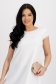 Short white crepe dress with wide cut and V-neckline at the back - StarShinerS 4 - StarShinerS.com