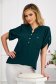 Darkgreen women`s blouse loose fit from veil fabric wrinkled texture 1 - StarShinerS.com