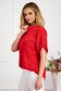 Red women`s blouse loose fit from veil fabric wrinkled texture 3 - StarShinerS.com